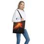 Fire Volcano Print Tote Bag