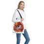 Flaming Firefighter Skull Print Tote Bag