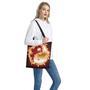 Flaming Yin Yang Print Tote Bag