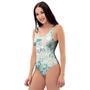 Floral Mint Butterfly Print One Piece Swimsuite