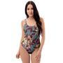 Flower Print One Piece Swimsuite