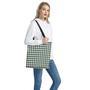 Forest Green Buffalo Check Pattern Print Tote Bag