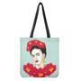 Frida Kahlo And Floral Print Tote Bag