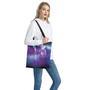 Galaxy Howling Wolf Spirit Print Tote Bag