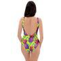 Geometric Hawaiian Pineapple Print One Piece Swimsuite