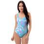 Geometric Holographic One Piece Swimsuite