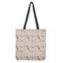 Girly Heart And Flower Pattern Print Tote Bag