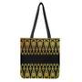 Gold And Black Thai Pattern Print Tote Bag