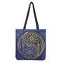 Gold And Grey Yin Yang Flower Print Tote Bag