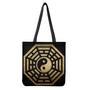 Gold Bagua Yin Yang Print Tote Bag