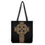 Gold Celtic Knot Cross Print Tote Bag