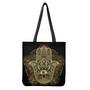 Gold Hamsa Hand Print Tote Bag