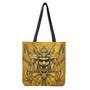 Gold Samurai Mask Print Tote Bag