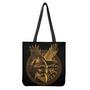 Gold Viking God Odin And Crow Print Tote Bag