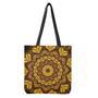 Golden Kaleidoscope Print Tote Bag