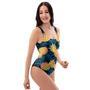 Golden Pineapple Edm Hawaiian Print One Piece Swimsuite