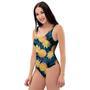 Golden Pineapple Edm Hawaiian Print One Piece Swimsuite