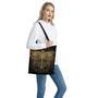 Golden Spiritual Dragonfly Print Tote Bag