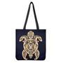 Golden Tribal Sea Turtle Print Tote Bag