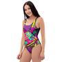 Graffiti Airbrush Love Print One Piece Swimsuite