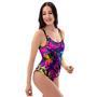 Graffiti Airbrush Print One Piece Swimsuite