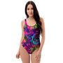 Graffiti Airbrush Print One Piece Swimsuite