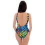 Graffiti Backdrop Print One Piece Swimsuite