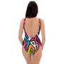 Graffiti Geometric Abstract One Piece Swimsuite