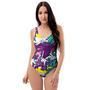 Graffiti Hiphop Print One Piece Swimsuite