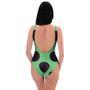 Green And Black Polka Dot One Piece Swimsuite