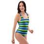 Green And Blue Mexican Baja One Piece Swimsuite