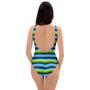 Green And Blue Mexican Baja One Piece Swimsuite