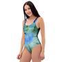 Green And Blue Tie Dye One Piece Swimsuite