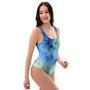 Green And Blue Tie Dye One Piece Swimsuite