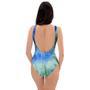 Green And Blue Tie Dye One Piece Swimsuite