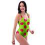 Green And Red Polka Dot One Piece Swimsuite