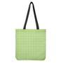 Green And White Check Pattern Print Tote Bag