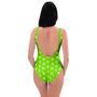 Green And White Polka Dot One Piece Swimsuite