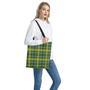 Green And Yellow Stewart Tartan Print Tote Bag