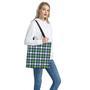 Green Blue And White Buffalo Plaid Print Tote Bag