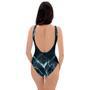 Green Cracked Marble One Piece Swimsuite