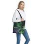 Green Fractal Print Tote Bag