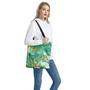 Green Gold Liquid Marble Print Tote Bag