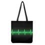 Green Heartbeat Print Tote Bag