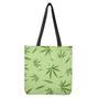 Green Hemp Leaves Pattern Print Tote Bag