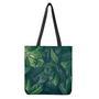 Green Leaves Print Tote Bag