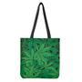 Green Marijuana Leaf Print Tote Bag