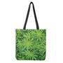 Green Pot Leaf Print Tote Bag