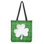 Green Shamrock Tartan Print Tote Bag