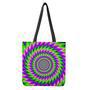 Green Spiral Moving Optical Illusion Tote Bag